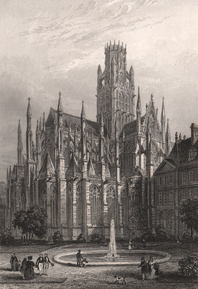 ST. OUEN DE ROUEN. Seine-Maritime 1844 old antique vintage print picture